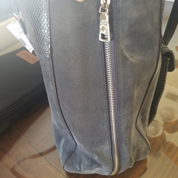 New With Tag - Coach Gray Suede & Snake Purse - Picture 10 of 12